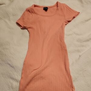 Art Class Coral Ribbed Dress
